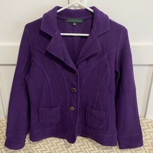 Harve Bernard Button Front 100% Wool Blazer
